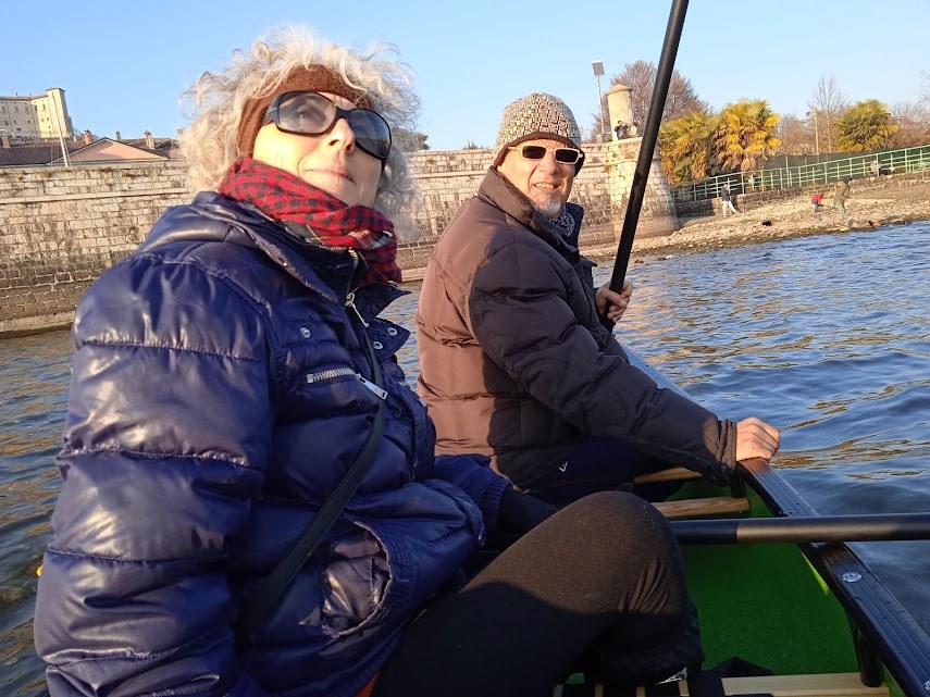 Canadian canoe in Angera on Lake Maggiore