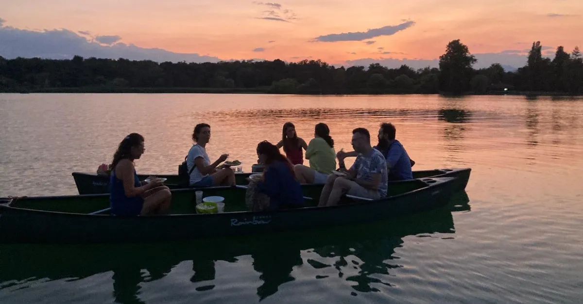 Full Moon Canoe Dinner on Lake Varese
